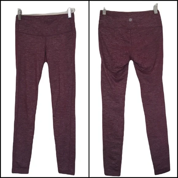 Athleta Burgundy Maroon Wine Space Dye Leggings - Picture 5 of 9
